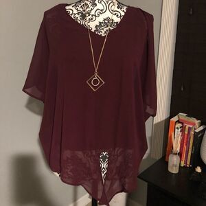 COPY - PURPLE V CUT WOMENS CAREER BLOUSE